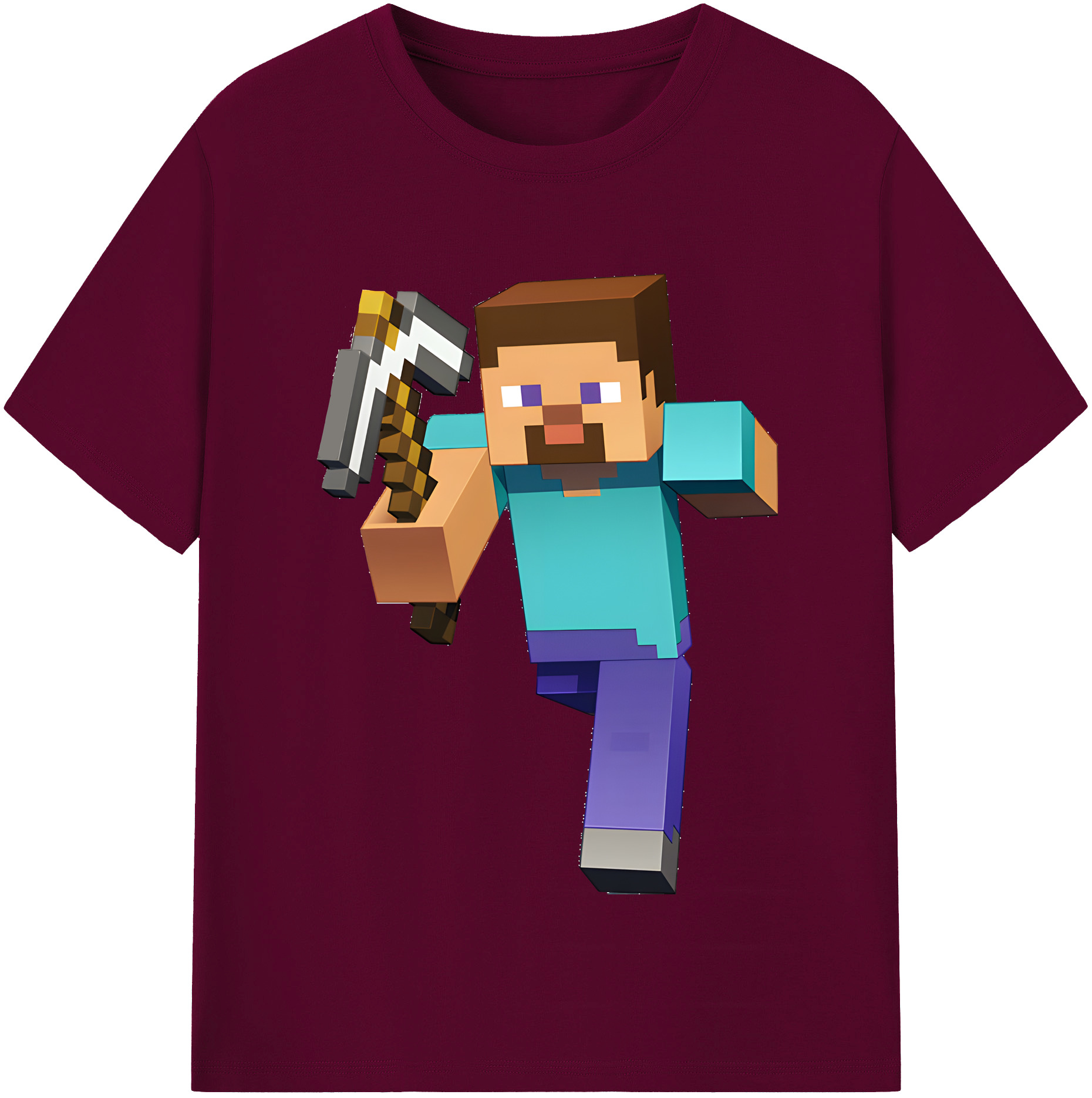 （画像用） マインクラフト ブロックの世界 Minecraft MC Block world レディースカジュアルプリントTシャツ（綿100％）